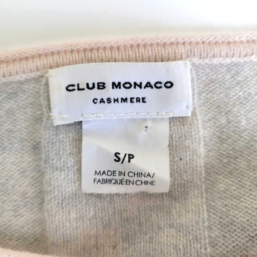 Club Monaco Cashmere Crew Neck Pullover Sweater Peach Gray Women's Small - Picture 3 of 6